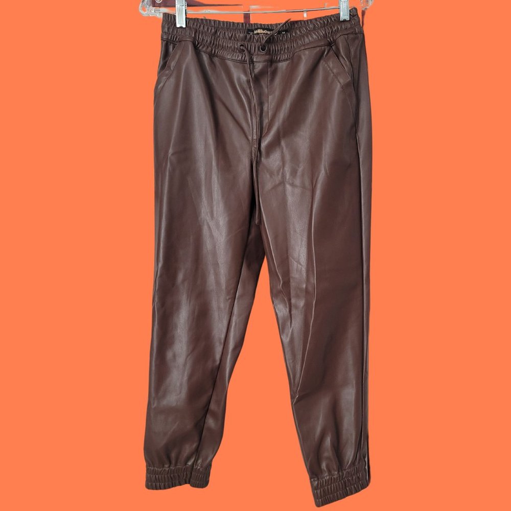 DOLLHOUSE VEGAN LEATHER JOGGER PANTS SIZE 10